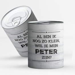 Snoepblik: Al ben ik nog zo klein, wil jij mijn peter zijn?