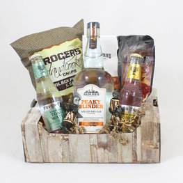 Peaky blinder gin-pakket in krat houtmotief