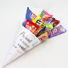 Puntkoker: proficiat met jullie wondertje (blauw)- snoep