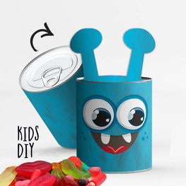 KIDS DIY: kleef zelf je blik - Snoepiemonster