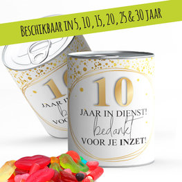 5/10/15/20/25/30 jaar in dienst! bedankt voor je inzet!